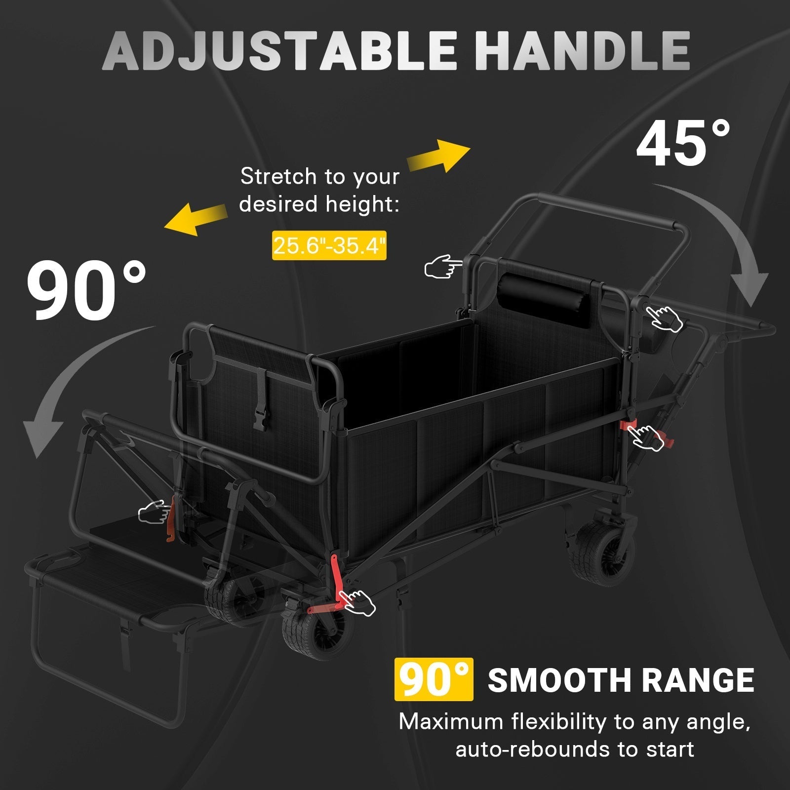 2-in-1 Portable Wagon Chair, Heavy Duty Folding Cart for Outdoors