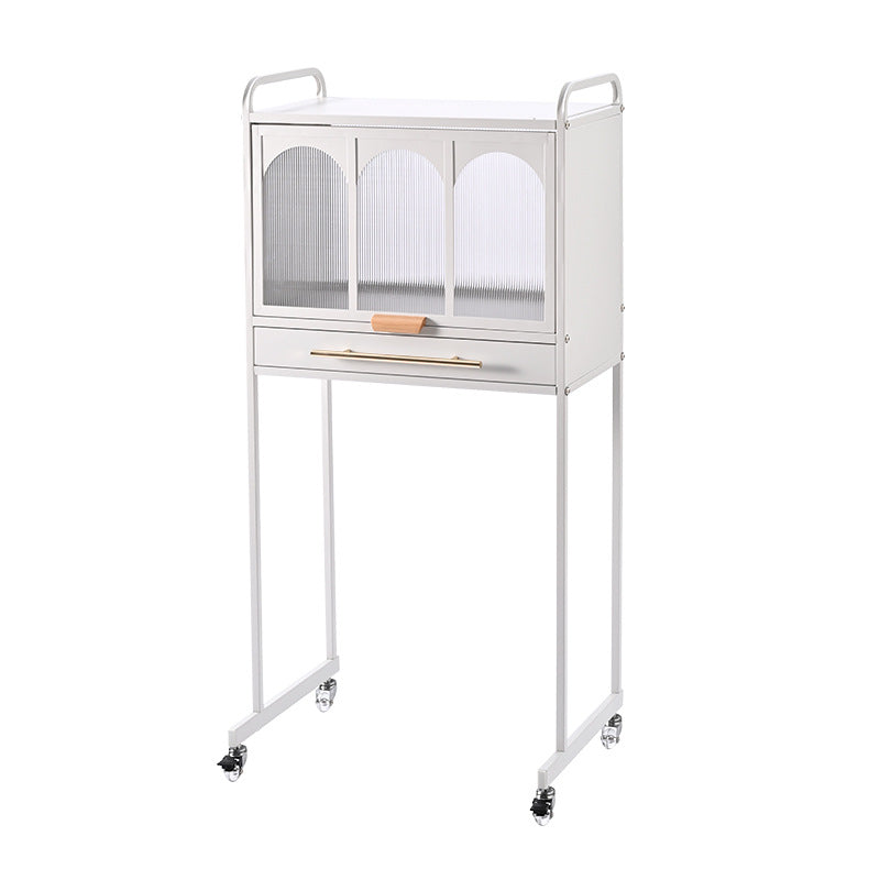 Dustproof tall storage cabinet with casters for dust protection