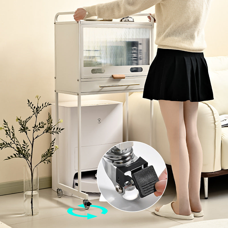 Dustproof tall storage cabinet with casters for dust protection