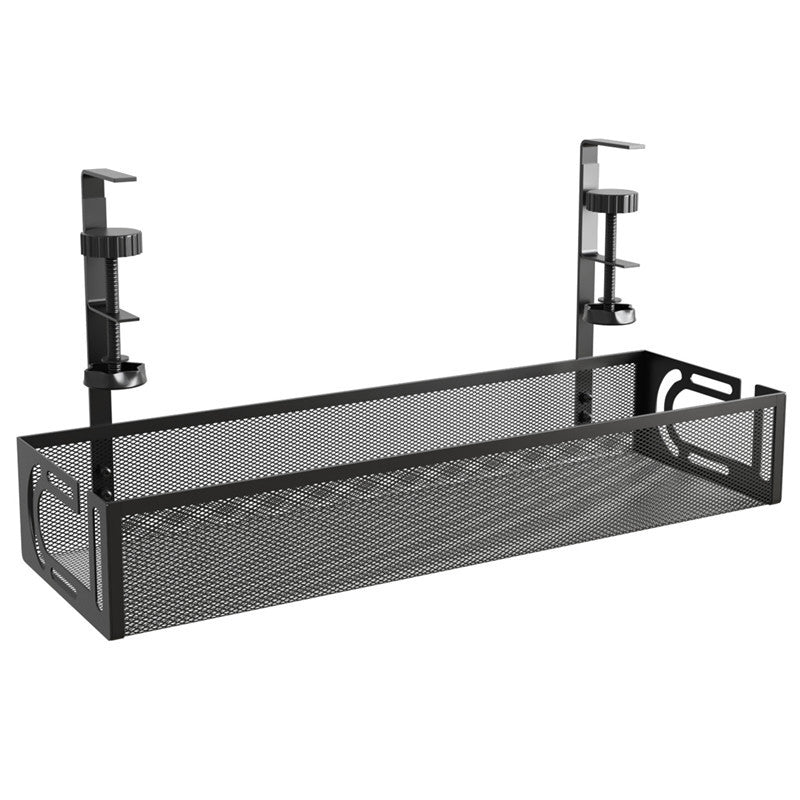 Under-desk power strip storage rack and socket organizer