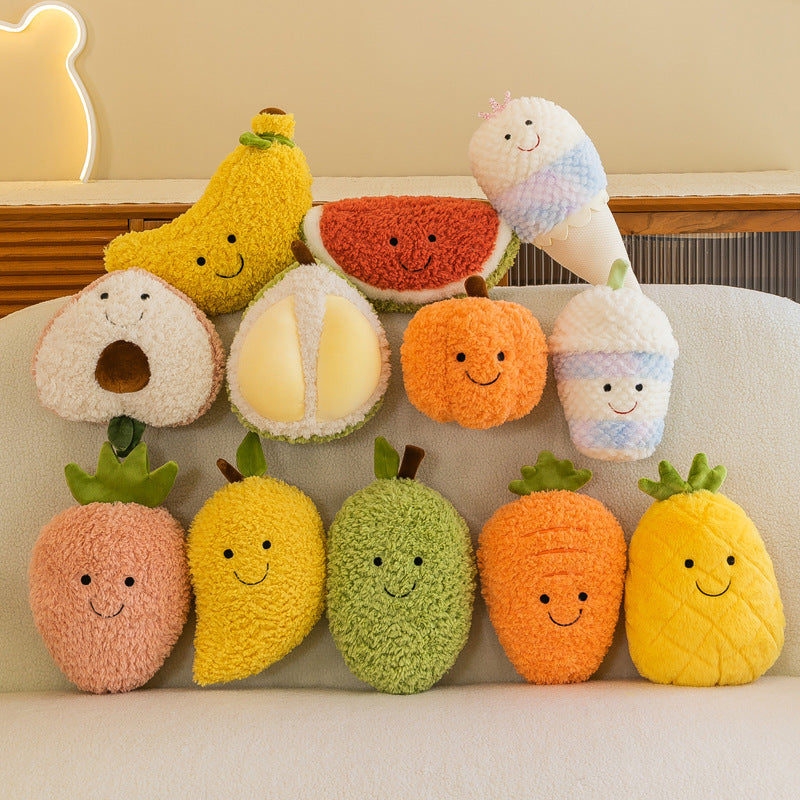 Fruit and vegetable plush toys, claw machine dolls, 10 pieces