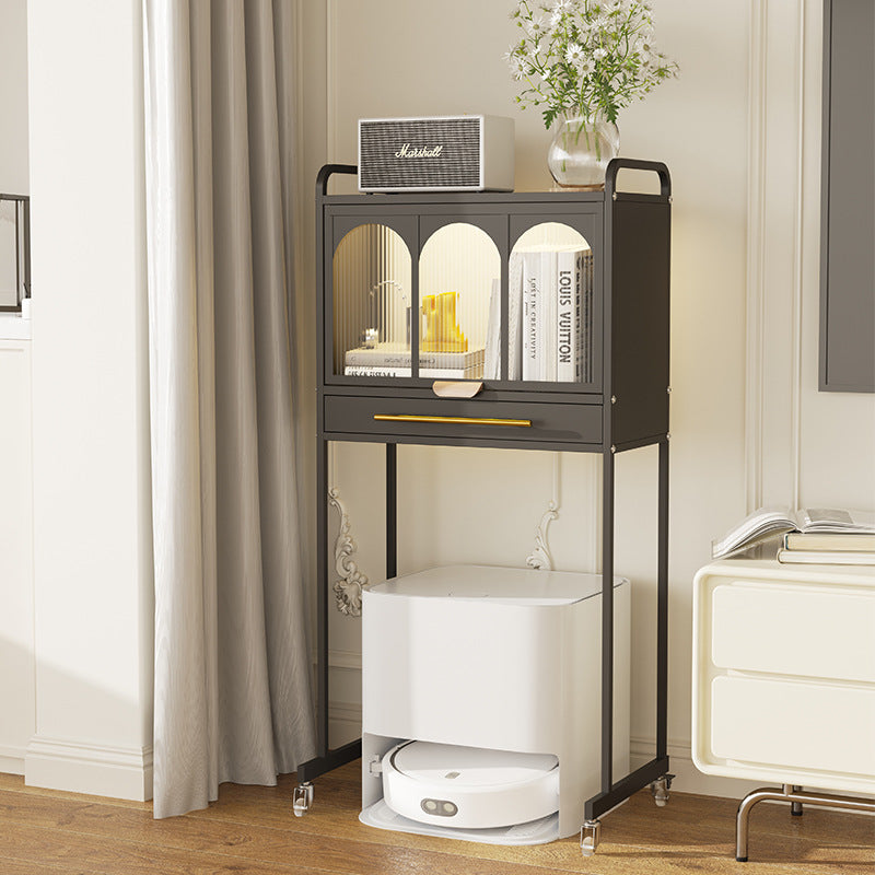 Dustproof tall storage cabinet with casters for dust protection