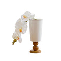 French vintage style wooden stemmed ceramic vase