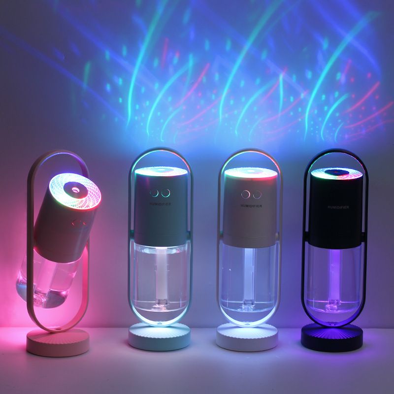 Humidifier, USB projector light, 360° rotating desktop, mini, silent