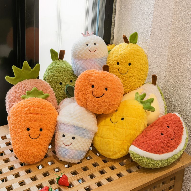 Fruit and vegetable plush toys, claw machine dolls, 10 pieces
