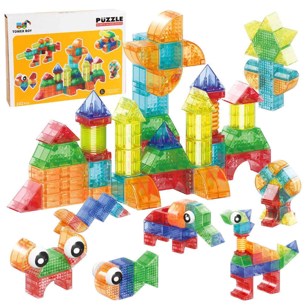 Children's versatile magnetic building blocks, large-particle 3D geometric DIY